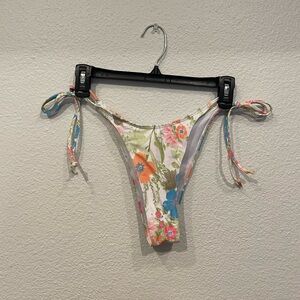 White orange and blue floral high rise cheeky bikini bottoms